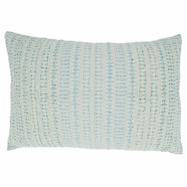 Vecindario 16 x 24 in. Woven Line Oblong Throw Pillow with Poly Filling, Aqua VE2658547